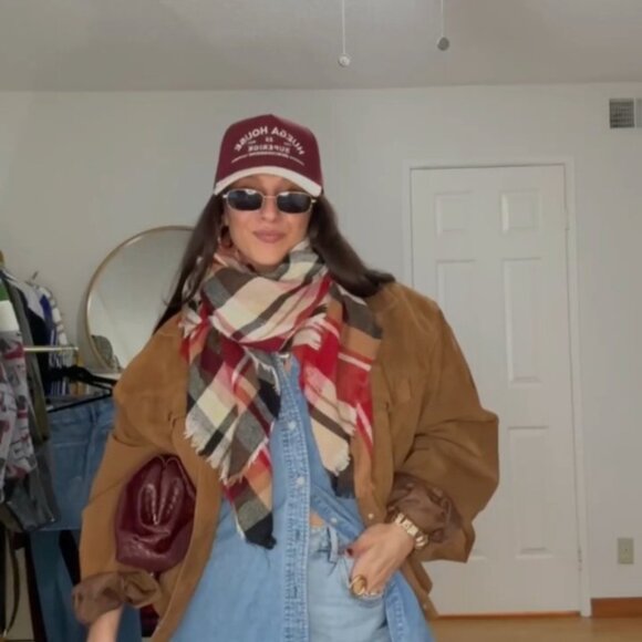 Oversized Plaid Scarf Soft Warm Blanket Shawl Tassel Retro Chic Winter - Picture 7 of 8